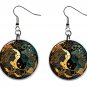 Gemini Zodiac Horoscope 1" Round Button Dangle Earrings Jewelry