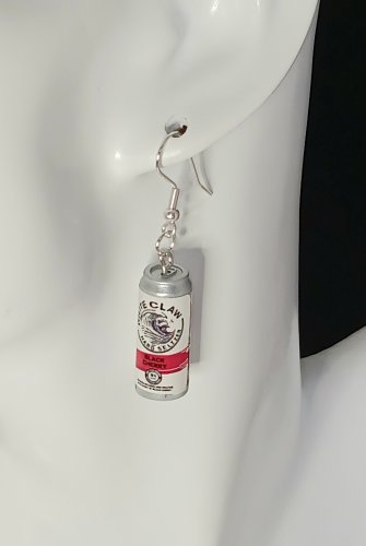 Mini White Claw Cans Charm Earrings Jewelry  Liquor Plastic Charms with Logo 1 inch long