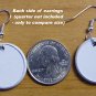 St Bernard Dog Pet PRINTED Stained Glass LOOK 1" Round Button Dangle Earrings Jewelry