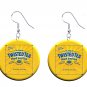 Twisted Tea Design 1" Round Button Dangle Earrings Jewelry