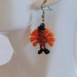 Turkey Thanksgiving in Pilgrim Hat Plastic Dangle Earrings, Jewelry