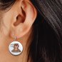 Groundhog Day, Ground Hog Button Earrings Jewelry 1" Dangle MADE IN USA - NEW