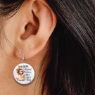 Retro Pinup Girl, Drink Coffee Design Jewelry Metal Button Novelty Earrings