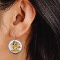 Funny Retro Girl, Sarcasm Served Design Jewelry Metal Button Novelty Earrings