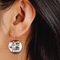 Retro Pinup Girl Hot Off the Grill Design Jewelry Metal Button Novelty Earrings