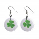 Three Leaf Clover Shamrock St. Patricks Day Dangle 1 in Button Earrings Jewelry