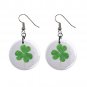 Three Leaf Clover Shamrock St. Patricks Day Dangle 1 in Button Earrings Jewelry