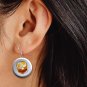 Pancakes, Eggs Face Diner Button Earrings Jewelry 1" Dangle MADE IN USA - NEW
