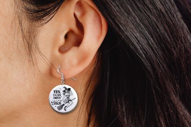Funny Halloween Witch Dangle Button Earrings Jewelry Novelty NEW
