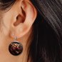 Faux Tool Leather Bear 3D Look Button Earrings Jewelry 1" Dangle MADE IN USA