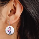New Lava Lamp Retro Hippie Button Earrings Jewelry 1" Dangle MADE IN USA - NEW