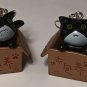 Black Cat in a Box Dangle Earrings Jewelry appx 1.5 inch Long Plastic NEW