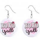 Valentine's Day XOXO-Ya'll Dangle 1 in Button Earrings Jewelry MADE IN USA