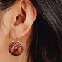 Faux Tool Leather Horse 3D Look Button Earrings Jewelry 1" Dangle MADE IN USA