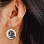 Reading Mouse in a Hole in a Wall Button Earrings Jewelry 1" Dangle MADE IN USA