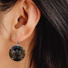 Halloween Scary Witch Dangle Button Earrings Jewelry Novelty NEW