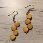 Set of 5 Wood Dot Beads Dangle Earrings Jewelry appx 1 in & 2 in long, NEW
