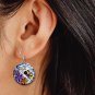 Be Wild & Free Honey Bee Button Earrings Jewelry 1" Dangle MADE IN USA NEW
