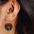 Santa Christmas Suit Button Earrings Jewelry 1" Dangle MADE IN USA NEW Santa Christmas Suit Button Earrings Jewelry 1" Dangle MADE IN USA NEW