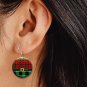 Santa Christmas Suit Button Earrings Jewelry 1" Dangle MADE IN USA NEW