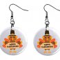 Turkey Happy Thanksgiving Pilgrim Dangle Button Earrings Jewelry Novelty NEW
