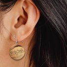 Preamble to Constitution Patriot Button Earrings Jewelry 1" Dangle MADE IN USA