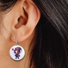 Halloween Scary Chibi Clown Dangle Button Earrings Jewelry Novelty NEW