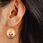 Gobble Gobble Turkey Thanksgiving Dangle Button Earrings Jewelry Novelty NEW