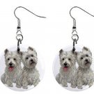 Westies - West Highland White Terriers - Dog Button Earrings Fashion Novelty Jew