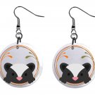 Skunk Cartoon Design Animal Wildlife Jewelry Metal Button Novelty Earrings