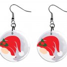 Christmas Peeking Santa Button Earrings Jewelry 1" Dangle MADE IN USA NEW Christmas Peeking Santa Button Earrings Jewelry 1" Dangle MADE IN USA NEW