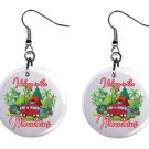 Belong in Mountains Design, Button Earrings Jewelry 1" Dangle MADE IN USA NEW