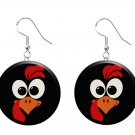 Funny Turkey Face Thanksgiving Dangle Button Earrings Jewelry Novelty NEW