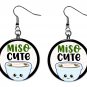 SUSHI "Miso Cute" Button Earrings Novelty Jewelry 1" Dangle MADE IN USA NEW