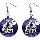 Funny Halloween Design, Button Earrings Jewelry 1" Dangle MADE IN USA NEW