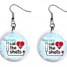 Nurses Call the Shots Medical Button Earrings Jewelry 1" Dangle MADE IN USA NEW Nurses Call the Shots Medical Button Earrings Jewelry 1" Dangle MADE IN USA NEW