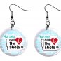 Nurses Call the Shots Medical Button Earrings Jewelry 1" Dangle MADE IN USA NEW