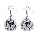 Boston Terrier Dog Design Animal Pets Jewelry Metal 1 " Button Novelty Earrings