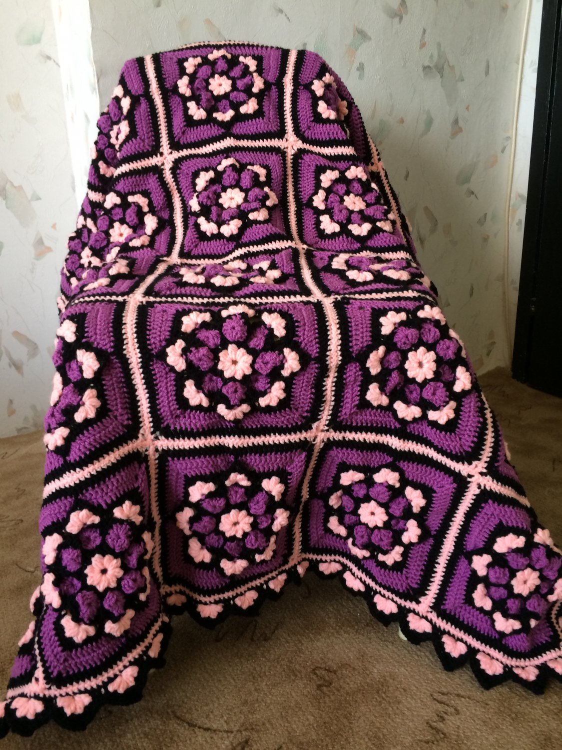 Crochet Granny Squares Crib Afghan