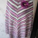 Women's knitted poncho Multicolor striped poncho