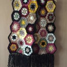 Granny square crochet scarf