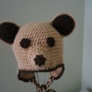 Crochet earflap bear hat