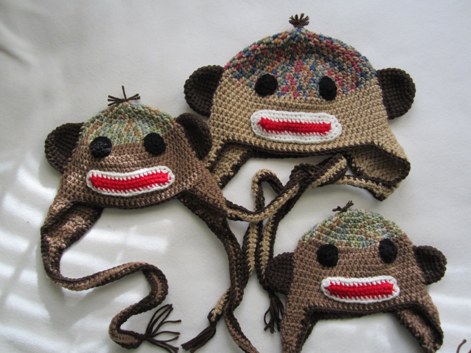 Crochet earflap monkey hat