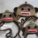 Crochet earflap monkey hat