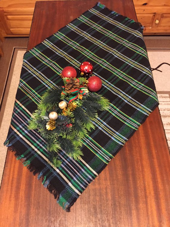 Wool woved table runner