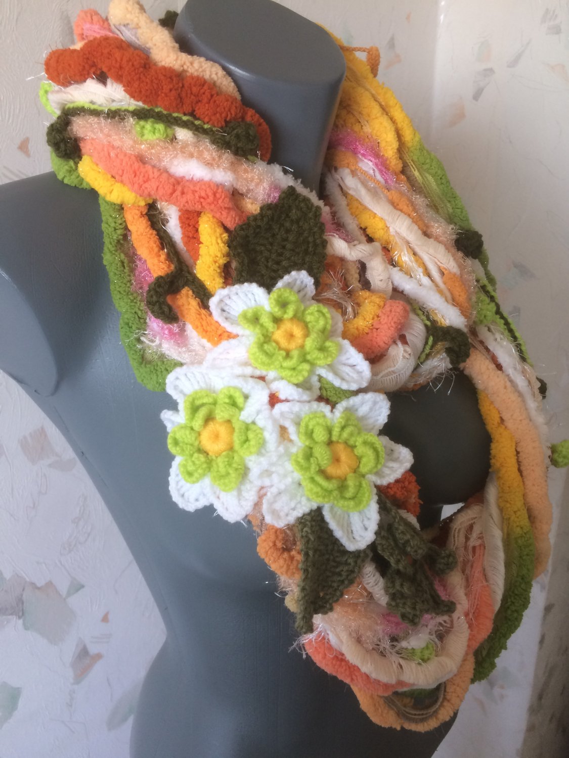 Crochet infinity scarf...Free form