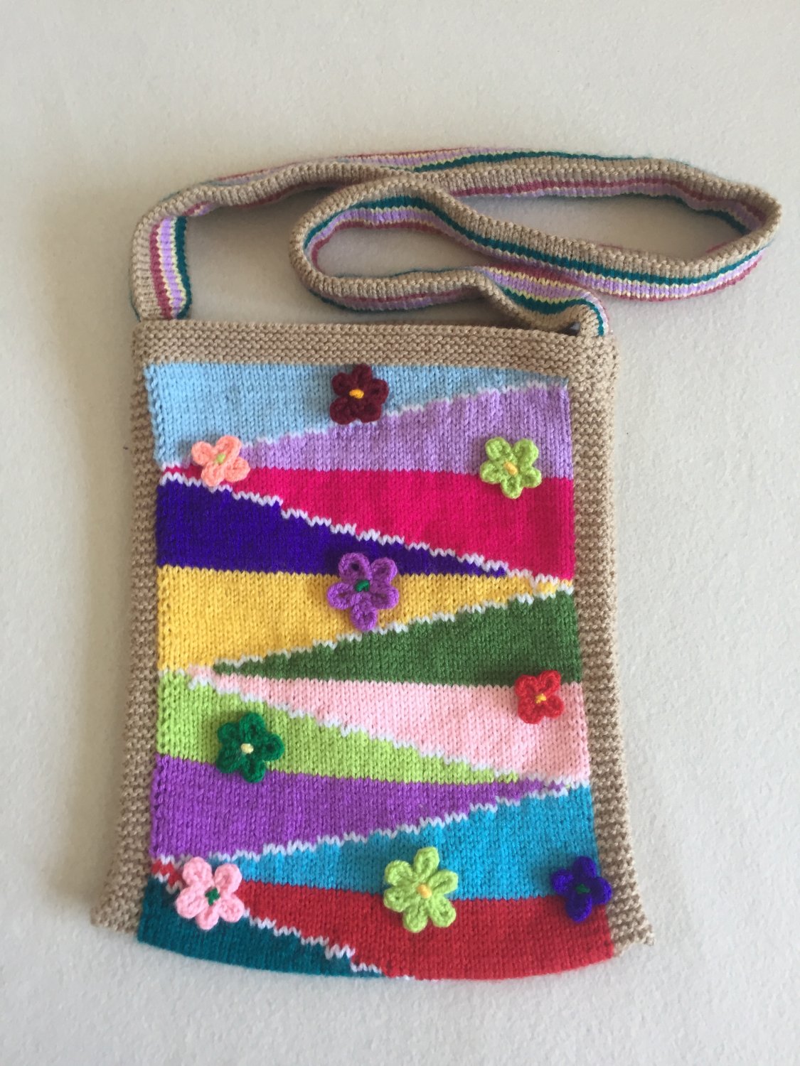 Knitted art purse...Free form bag
