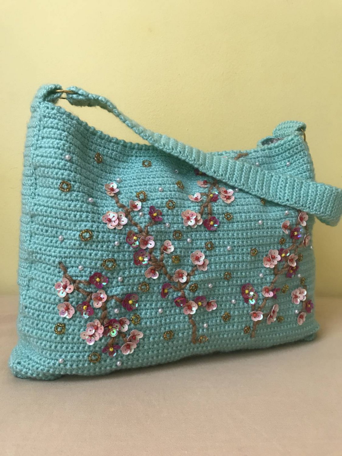 cherry crochet bag