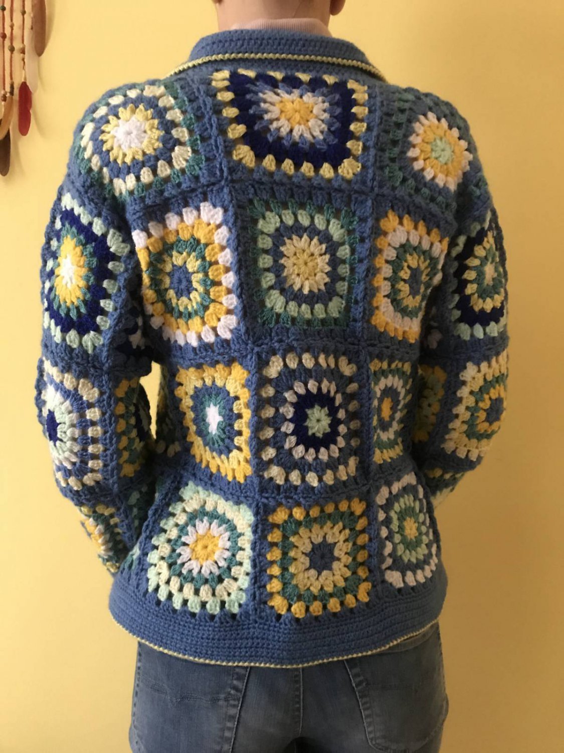 Granny square crochet jacket