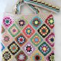 Crochet Granny Square.pouch...Tote....Shopping bag